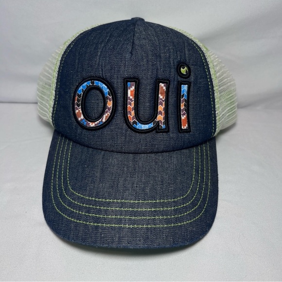 Pistil oui Hat (adjustable back) Green & Dark Denim Color - Picture 1 of 5